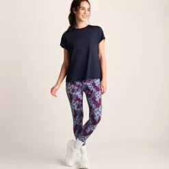 Skyla Womens Short Sleeve Performance Top - Oxford Blue