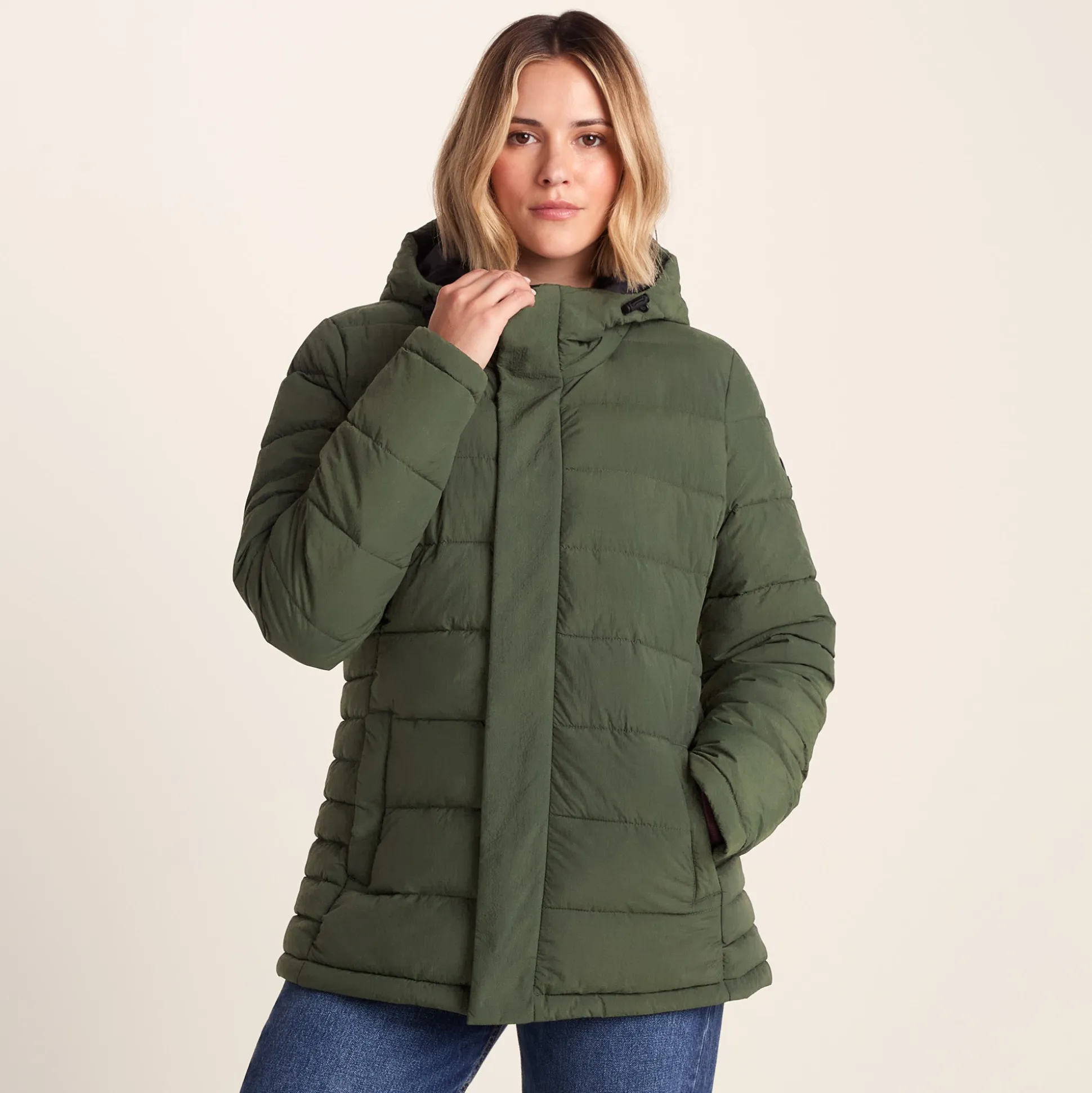 Sleight Womens Short Insulated Parka - Dark Green