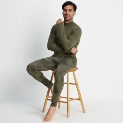 Snowdon Mens Thermal Base Layer Leggings - Khaki Camo Print