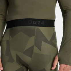 Snowdon Mens Thermal Base Layer Leggings - Khaki Camo Print
