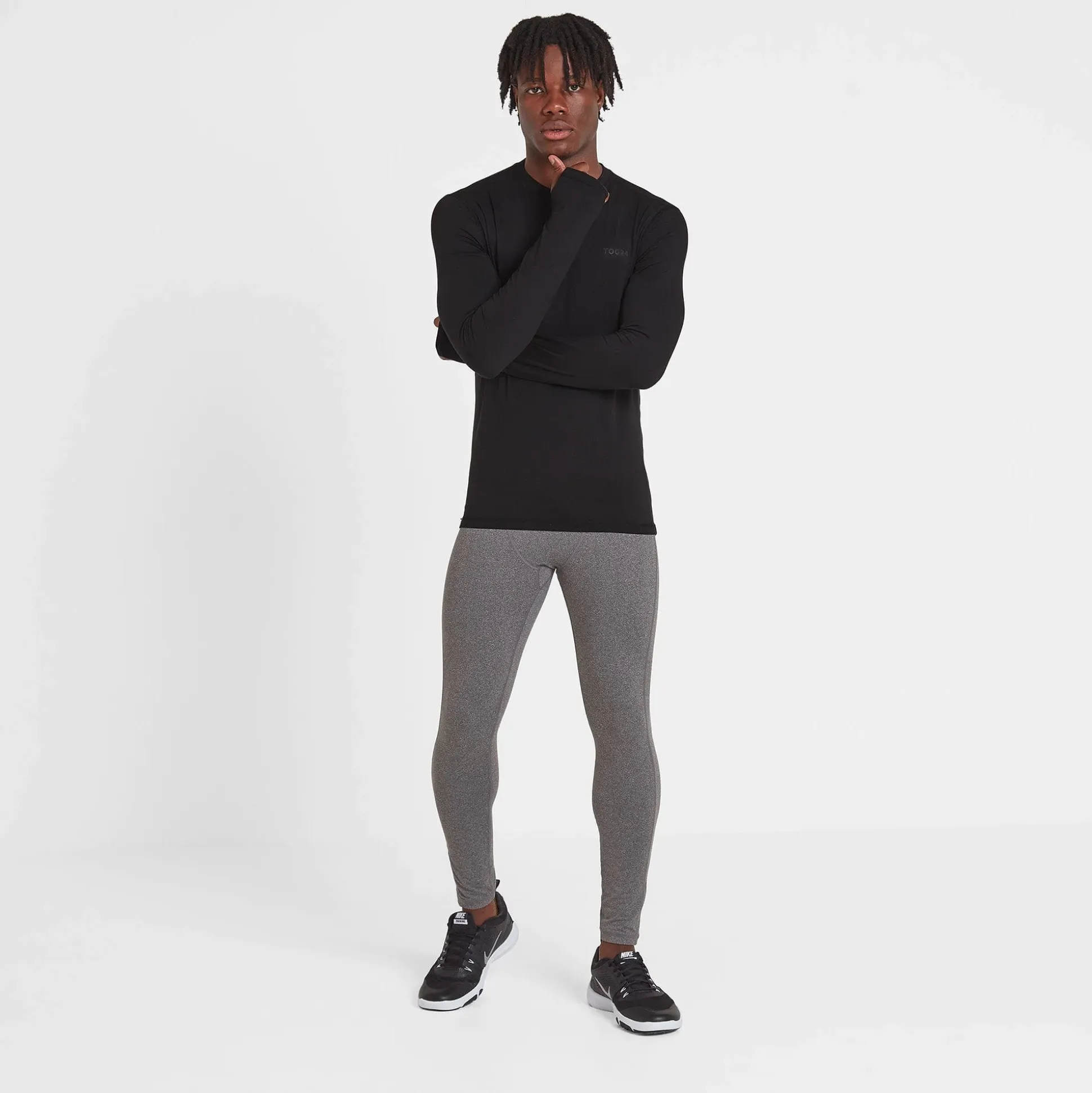 Snowdon Mens Thermal Crew Neck Base Layer - Black