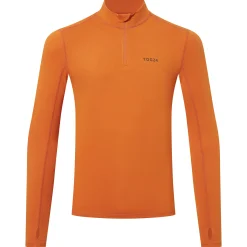 Snowdon Mens Thermal Quarter Zip Base Layer - Dark Orange