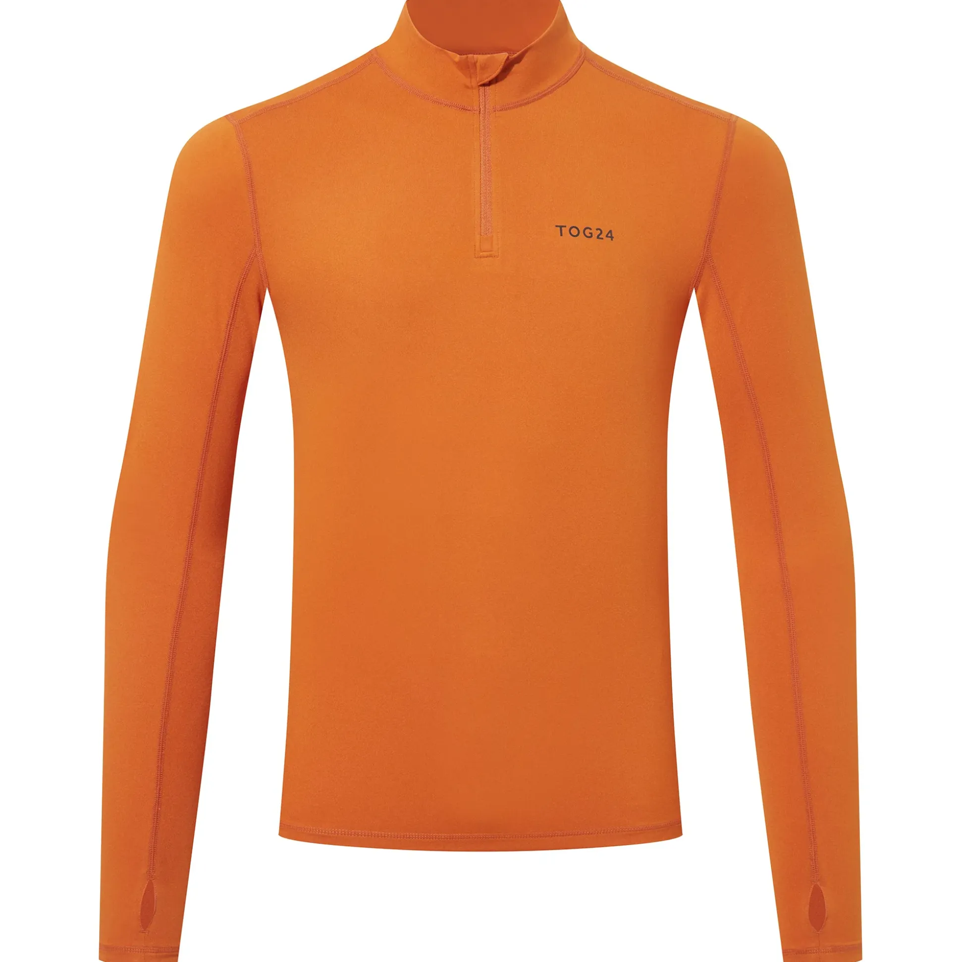 Snowdon Mens Thermal Quarter Zip Base Layer - Dark Orange