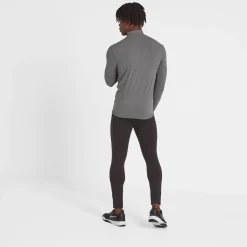 Snowdon Mens Thermal Quarter Zip Base Layer - Grey Marl