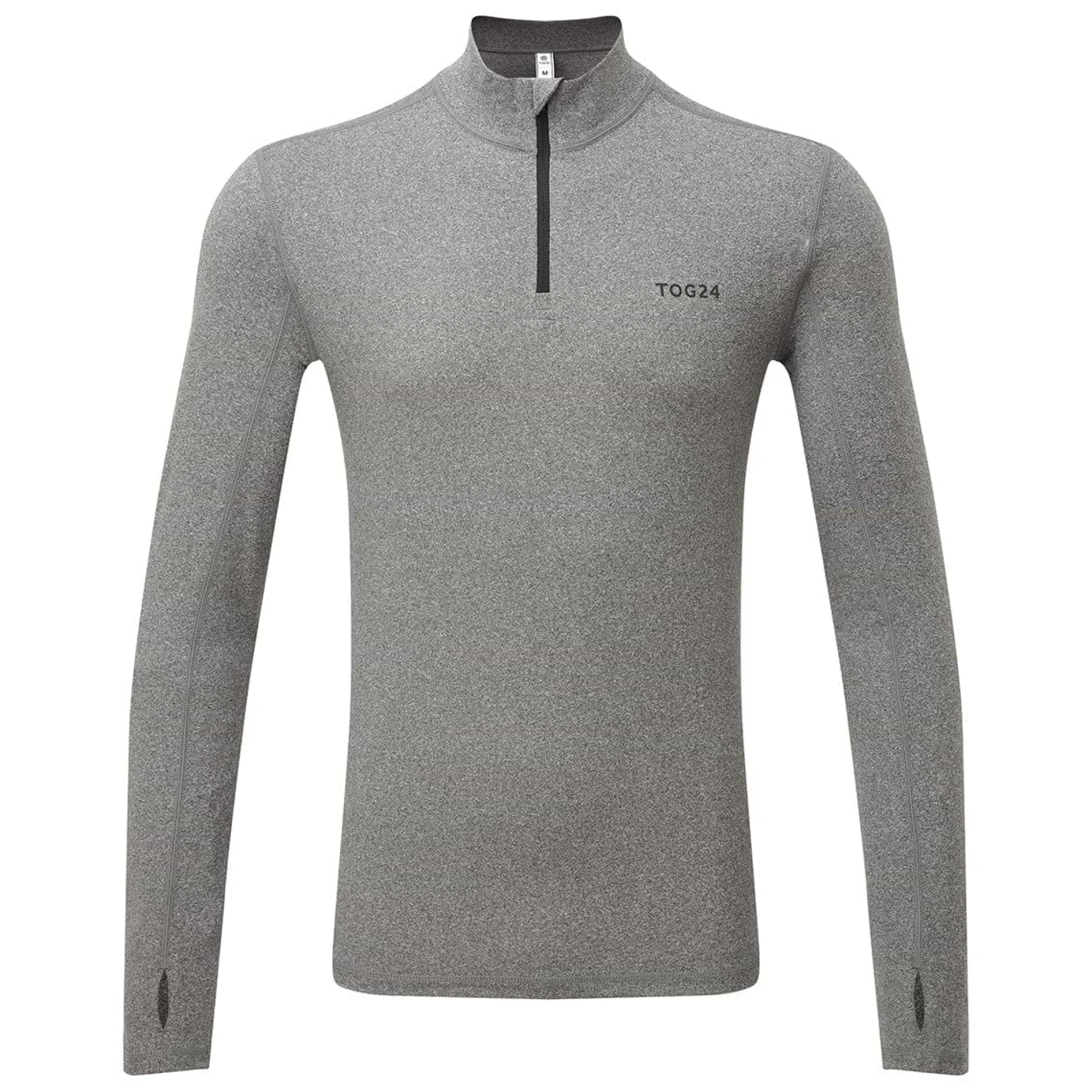 Snowdon Mens Thermal Quarter Zip Base Layer - Grey Marl