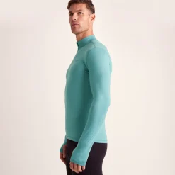 Snowdon Mens Thermal Quarter Zip Base Layer - Steel Teal