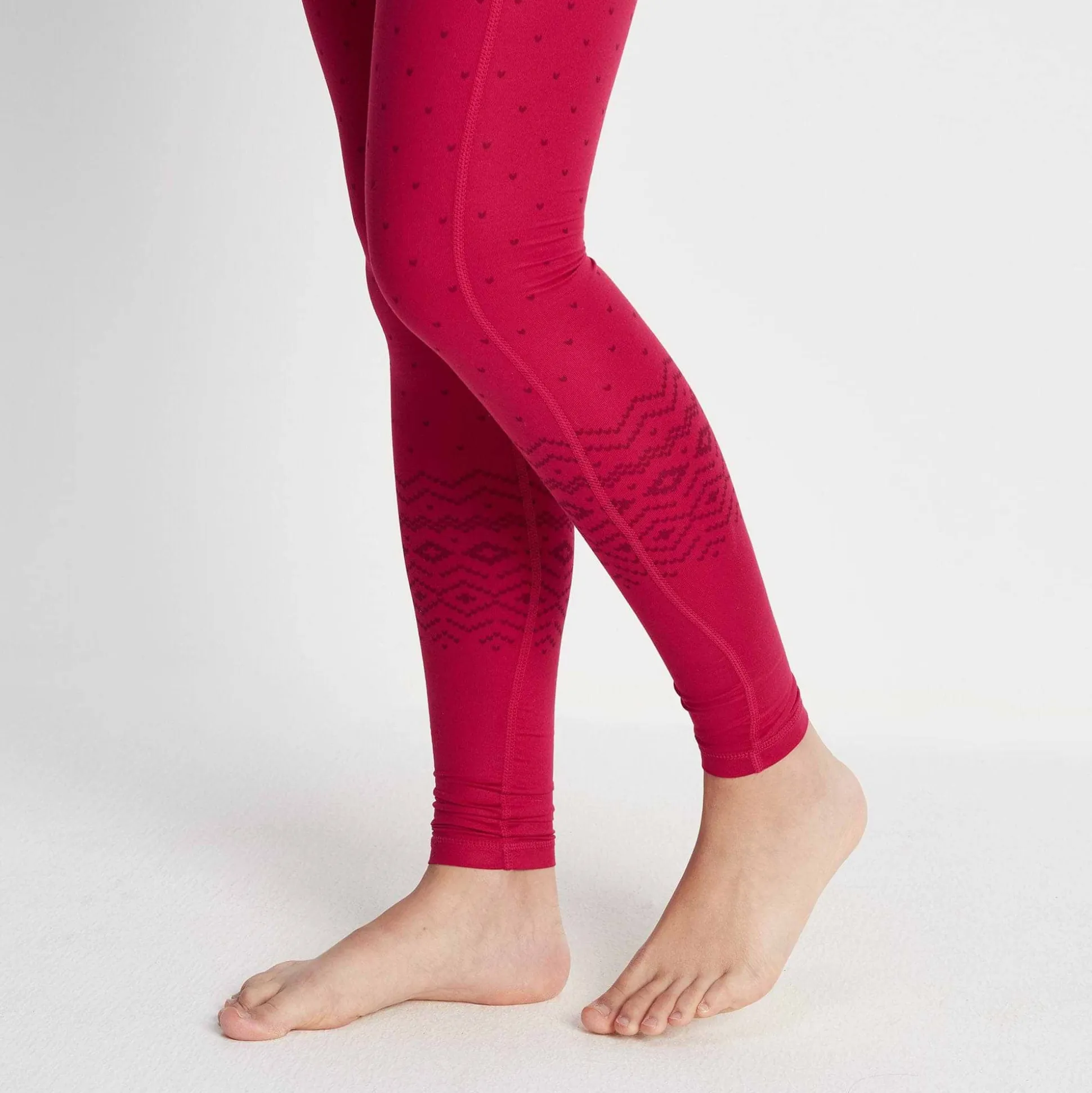 Snowdon Womens Thermal Base Layer Legging - Cerise Fairisle