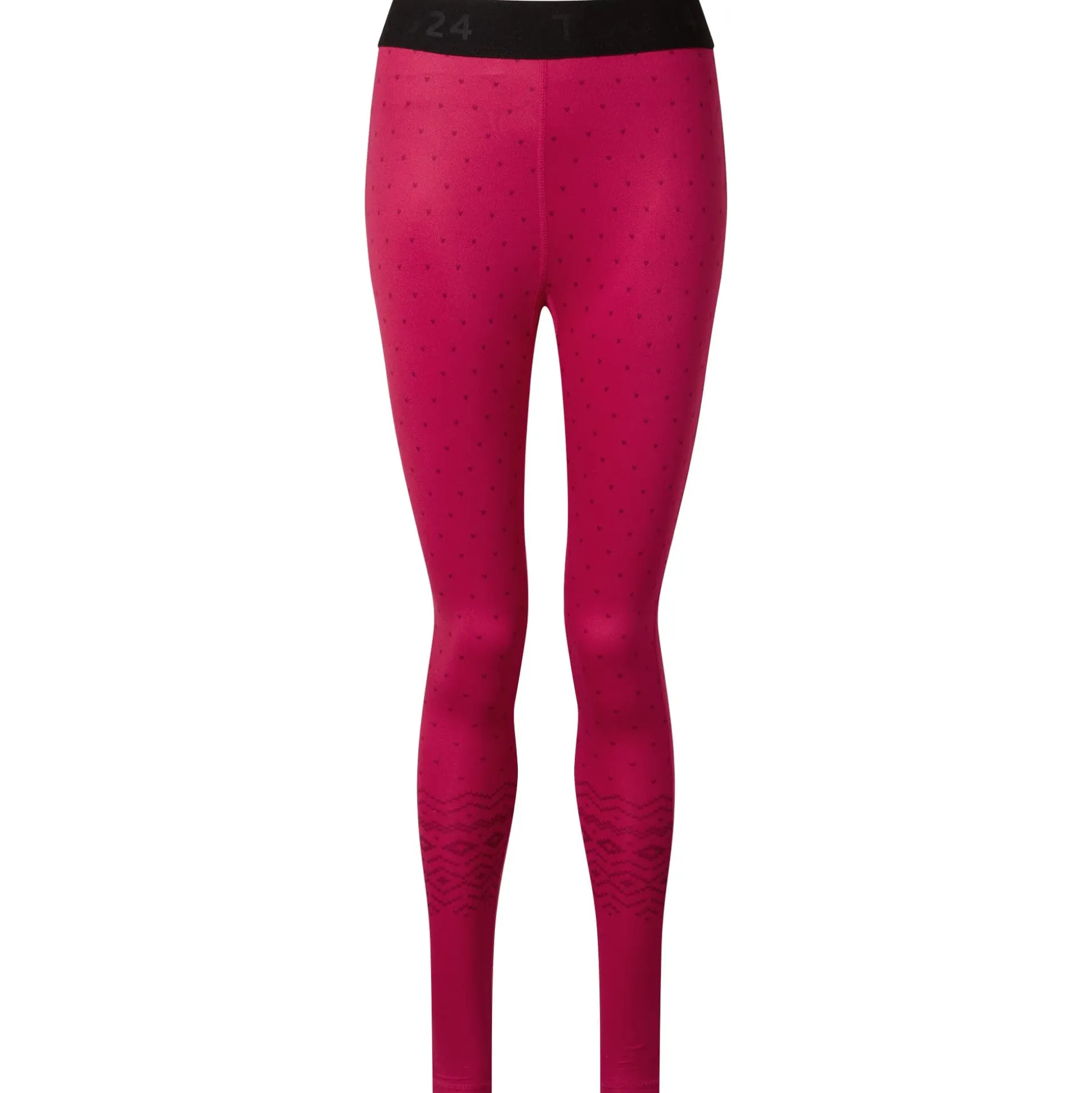 Snowdon Womens Thermal Base Layer Legging - Cerise Fairisle
