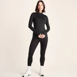Snowdon Womens Thermal Base Layer Quarter Zip - Black