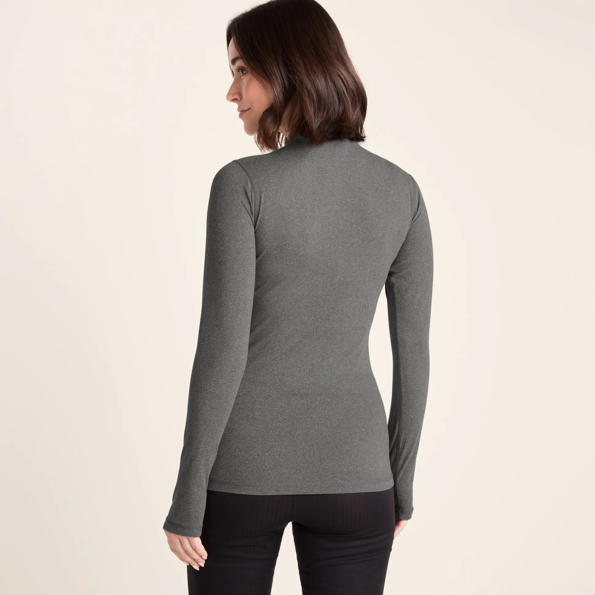 Snowdon Womens Thermal Base Layer Quarter Zip - Grey Marl