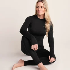 Snowdon Womens Thermal Crew Neck Base Layer - Black