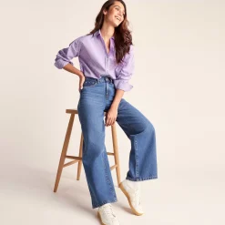 Sofia Womens Long Sleeve Oversized Shirt - Lilac Blossom