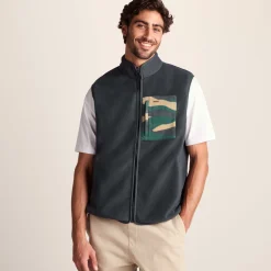 Stark Mens Relaxed Fit Microfleece Gilet - Deep Slate