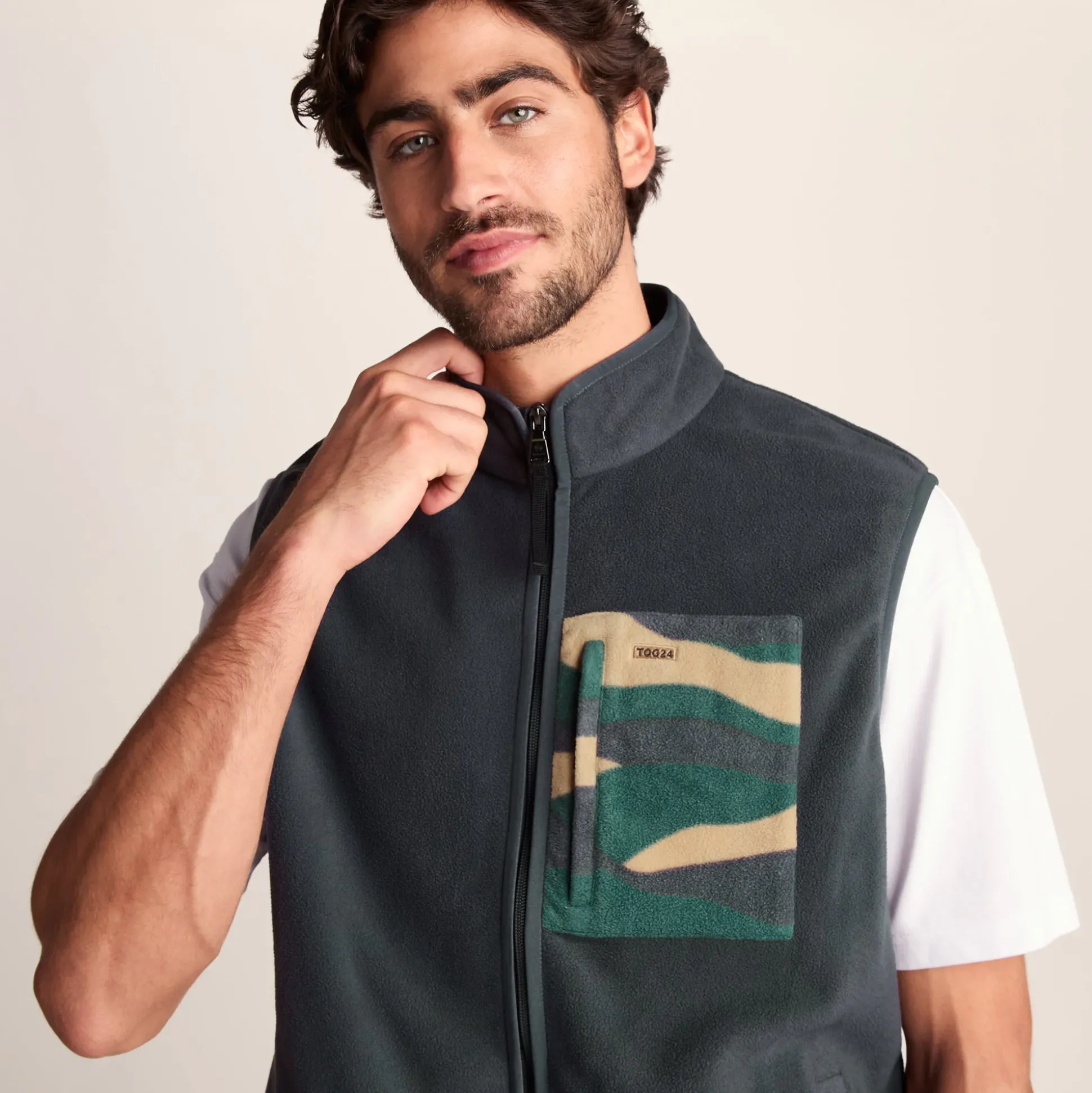 Stark Mens Relaxed Fit Microfleece Gilet - Deep Slate
