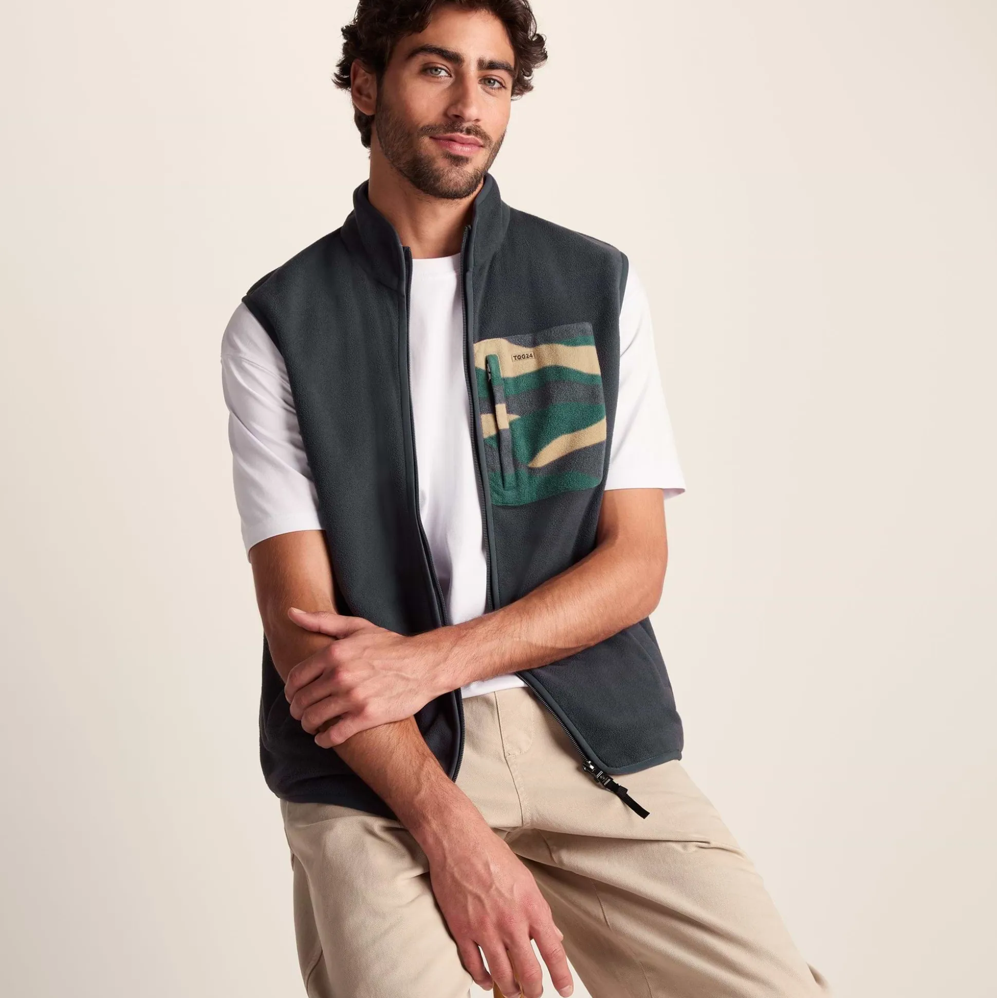 Stark Mens Relaxed Fit Microfleece Gilet - Deep Slate