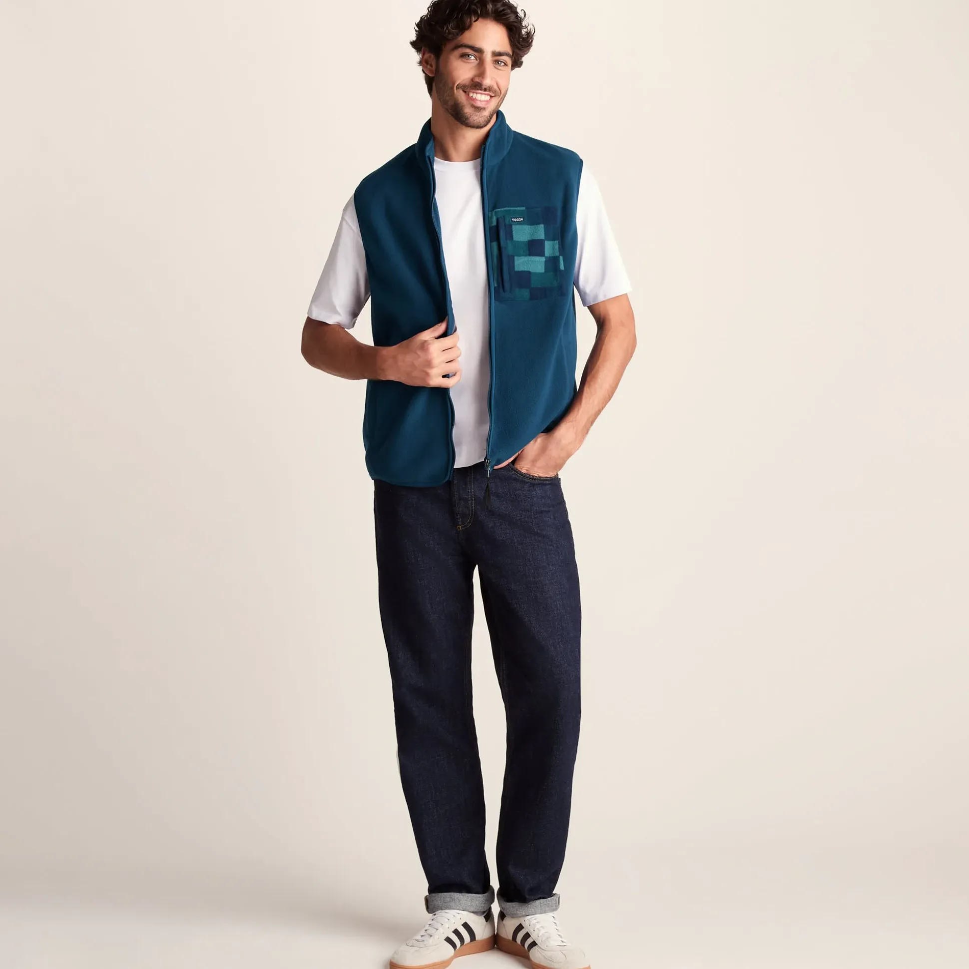 Stark Mens Relaxed Fit Microfleece Gilet - Inky Blue