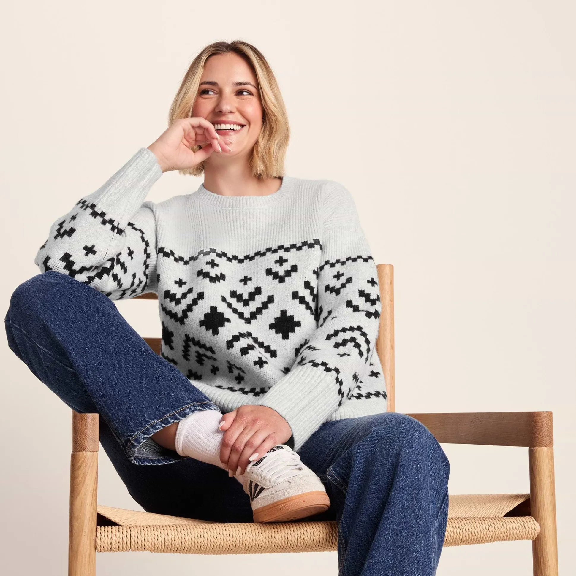 Tamara Womens Chunky Knitted Jumper - Ice Grey Marl