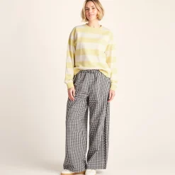 Tara Womens Relaxed Fit Supersoft Sweat - Butter Yellow Stripe