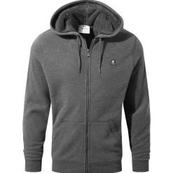 Timble Mens Sherpa Fleece Lined Hoody - Dark Grey Marl
