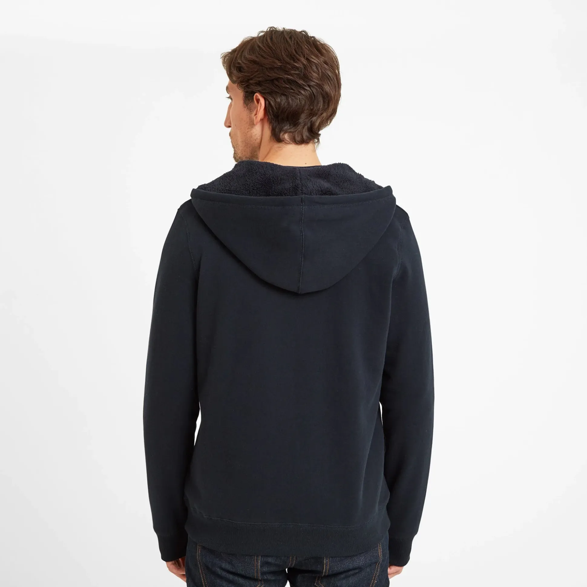 Timble Mens Sherpa Fleece Lined Hoody - Dark Indigo