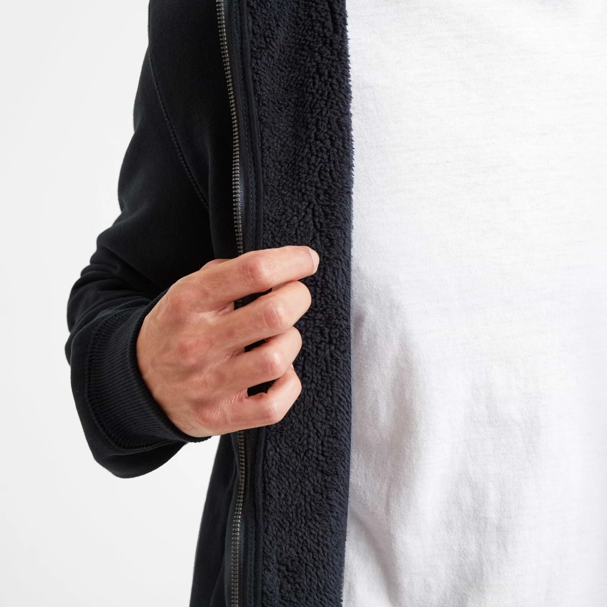 Timble Mens Sherpa Fleece Lined Hoody - Dark Indigo