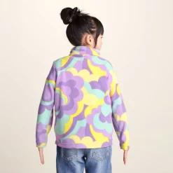 Toffolo Kids Zipneck Fleece - Lilac Cloud Print