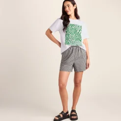 Trissy Womens Premium Supersoft Relaxed Fit T-Shirt - Optic White/Green