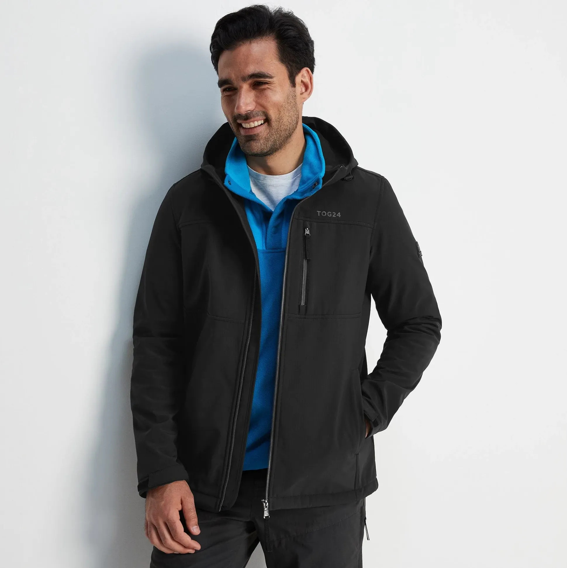 Truro Mens Hooded Softshell Jacket - Black