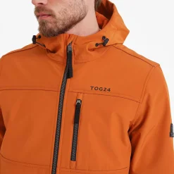 Truro Mens Hooded Softshell Jacket - Dark Orange