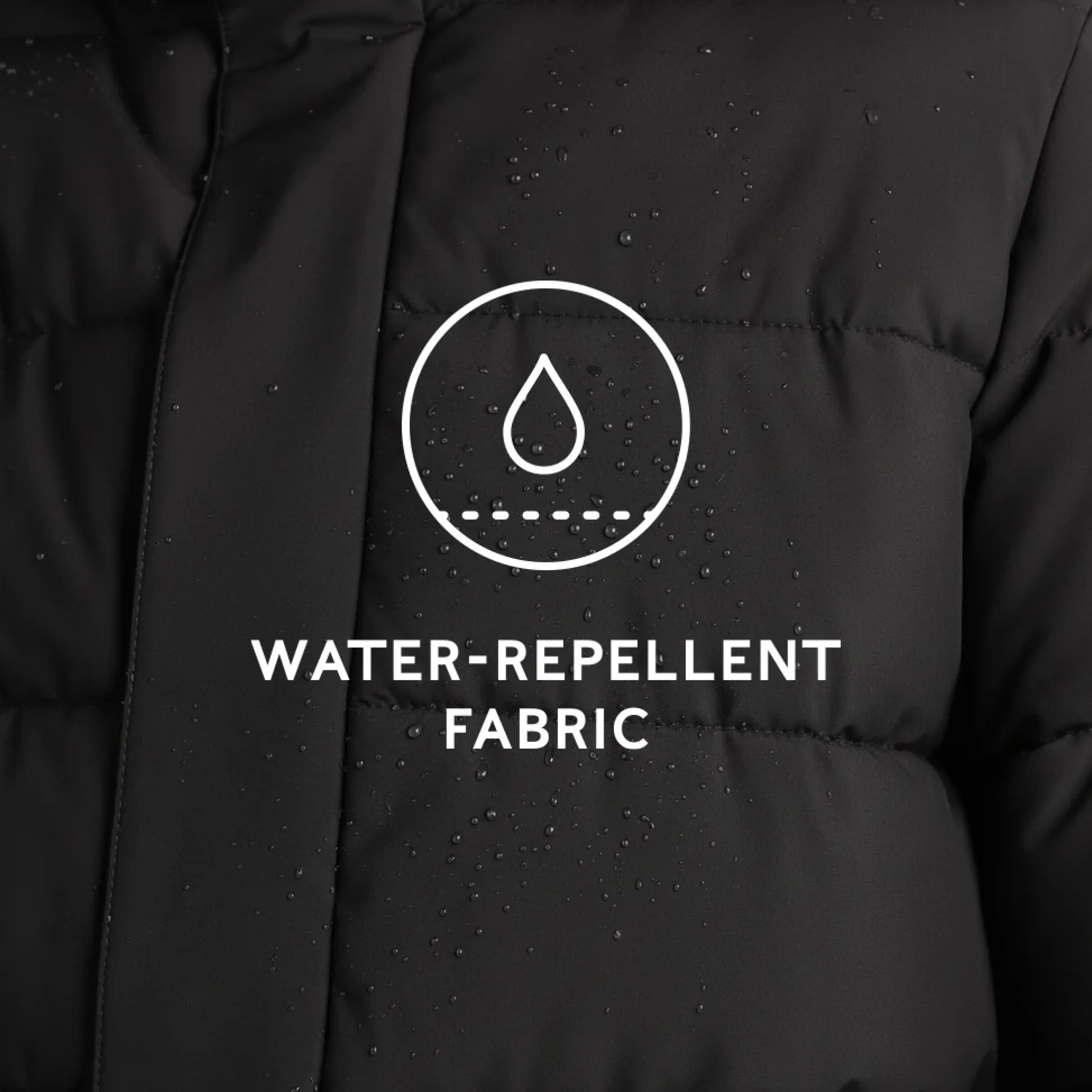 Tunnard Mens Short Shower Resistant Insulated Jacket - Black