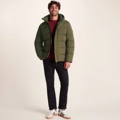 Tunnard Mens Short Shower Resistant Insulated Jacket - Khaki