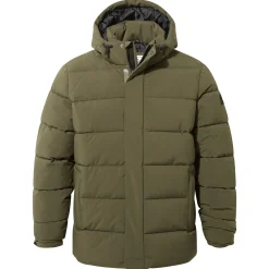 Tunnard Mens Short Shower Resistant Insulated Jacket - Khaki