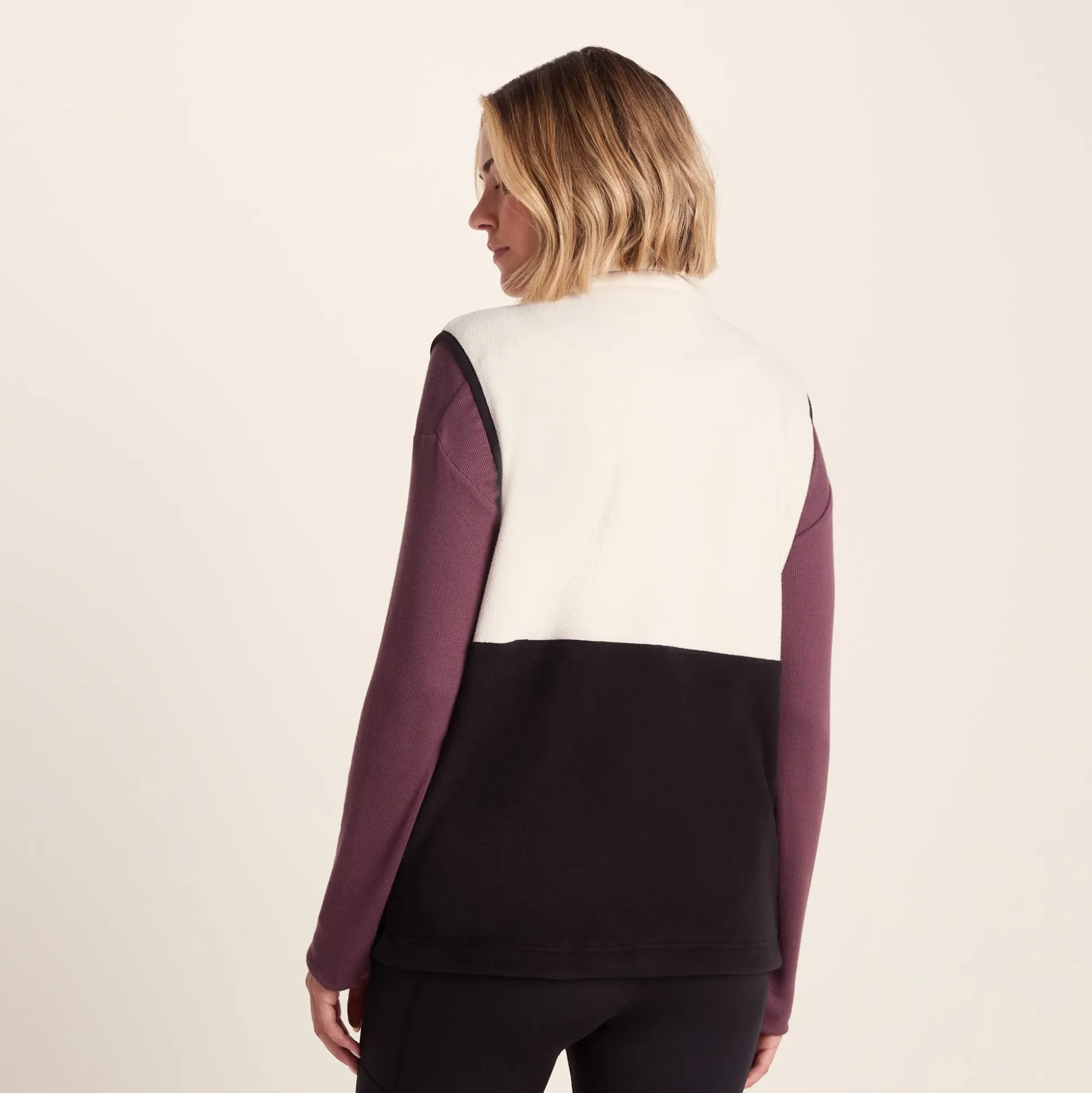 Tunston Womens Relaxed Fit Microfleece Gilet - Vanilla/Black