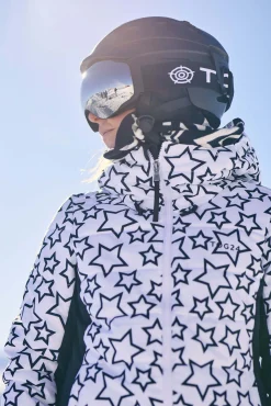 Vermont Womens Ski Jacket - Black/Optic White Outline Star