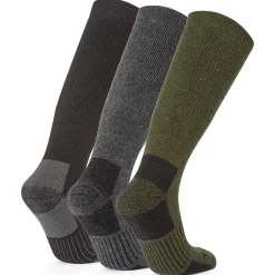 Villach 3 Pack Mens Trek Socks - Dark Grey Marl/Khaki/Black