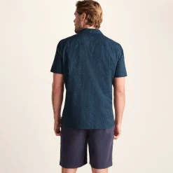 Wallsend Mens Short Sleeve 100% Cotton Supersoft Shirt - Deep Teal Print